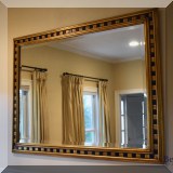 DM01. Gold and black beveled wall mirror with checkerboard design. 36.5”h x 48.5”w 